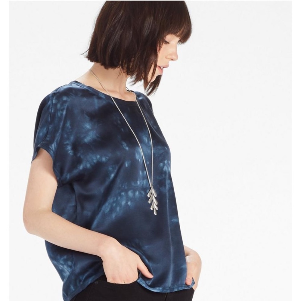 Lucky Brand Blue Silk Tee | Size XL